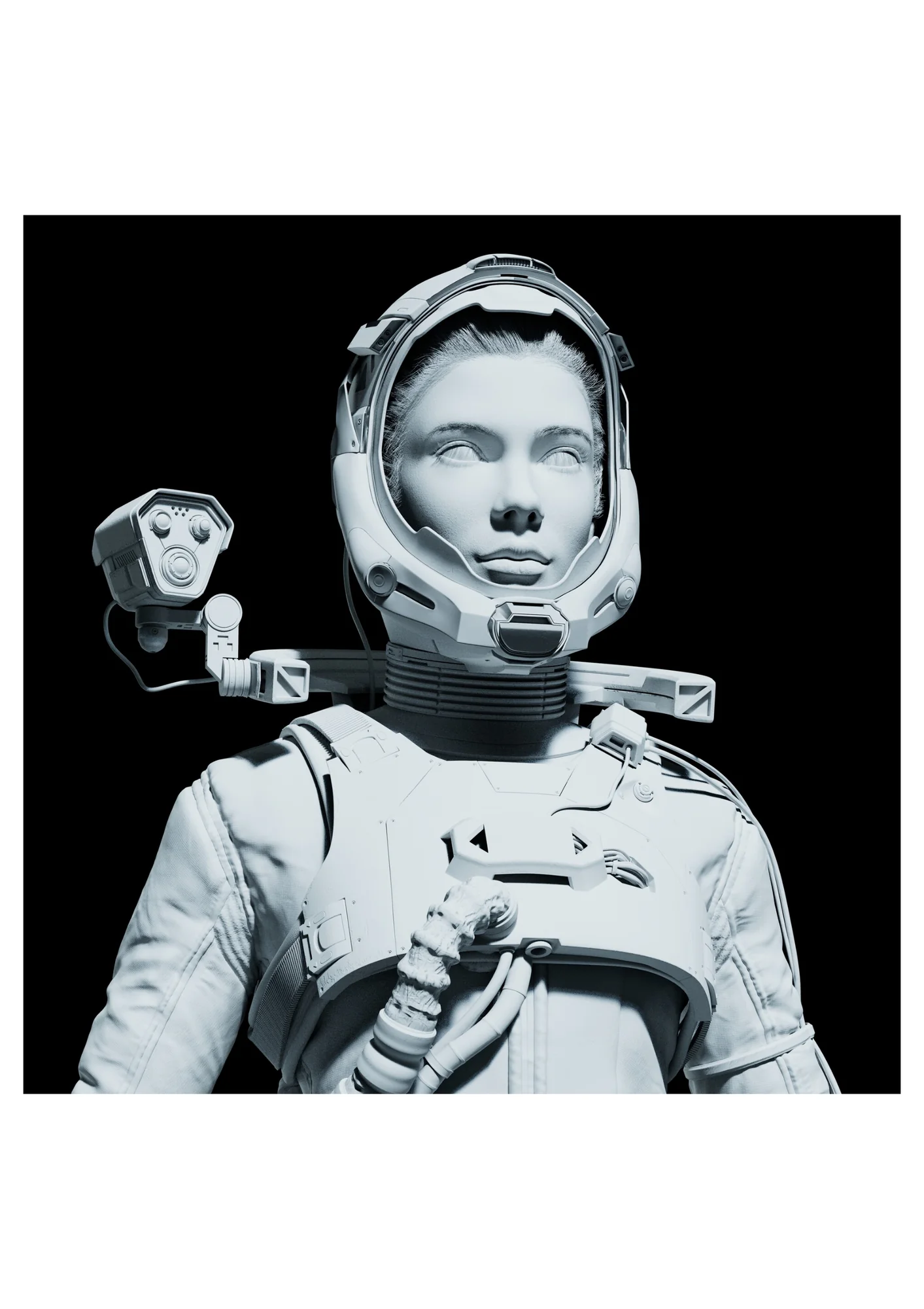 宇航员白模渲染