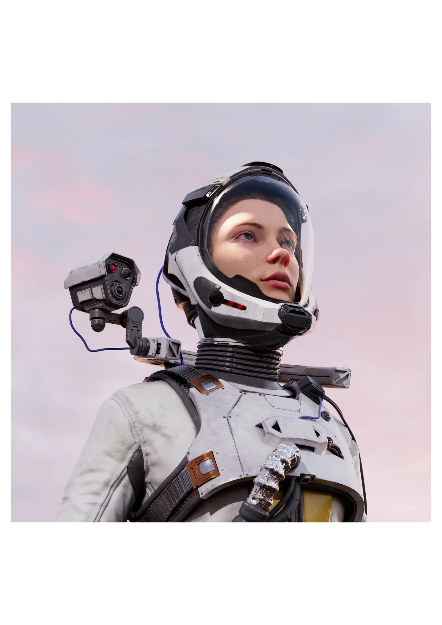 宇航员黄昏肖像