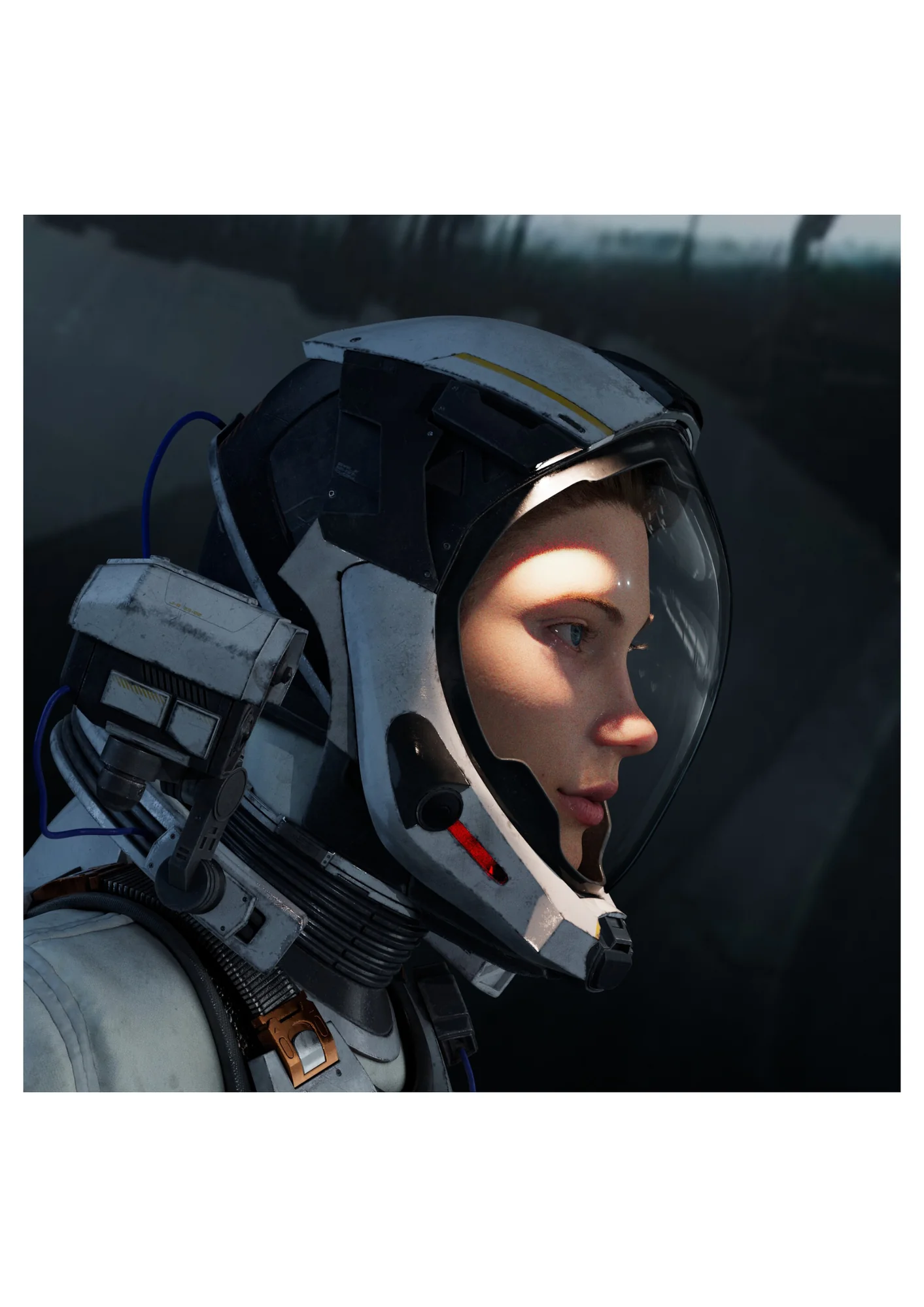 宇航员侧面特写